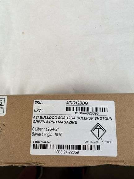 ATI  12 ga  Bulldog SGA  12bd21-22059