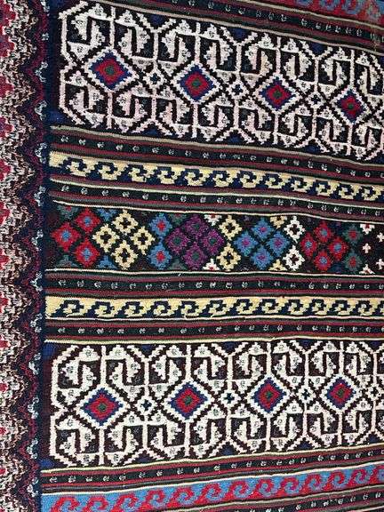 Handwoven Caucasian Kilim Rug, 64” x 93”