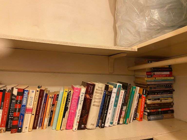 Top shelf of books