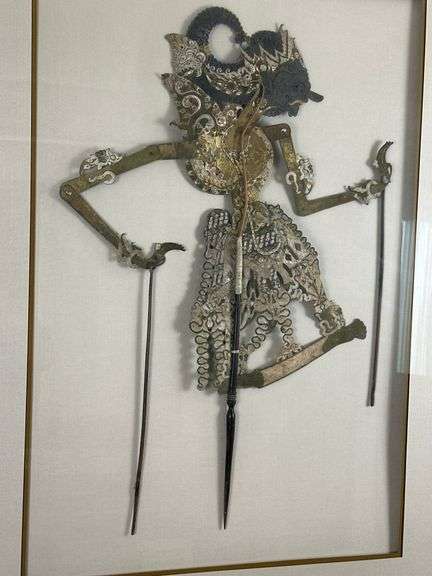 Framed Javanese Wayang Kulit Shadow Puppet