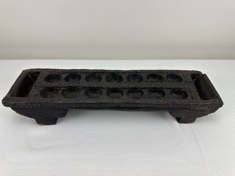 Antique African Carved Wood Mancala Game Board