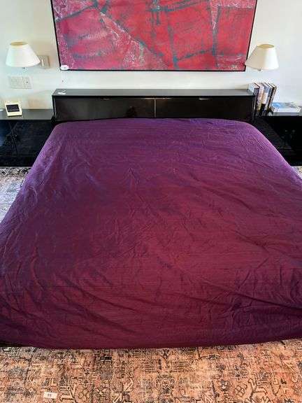 Black Lacquered finish complete King Size Bed