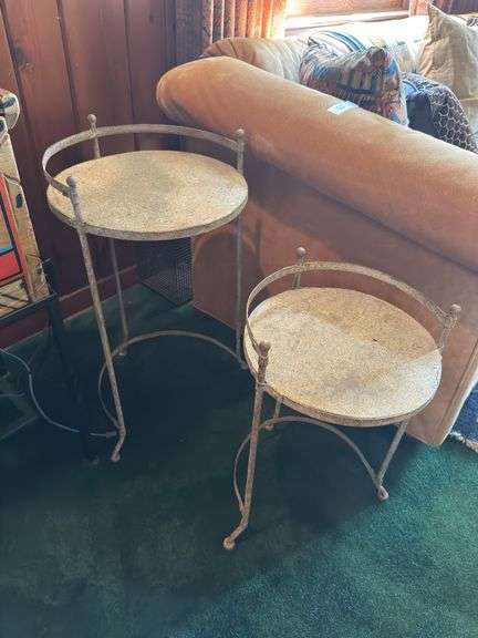Pair of nesting metal tables