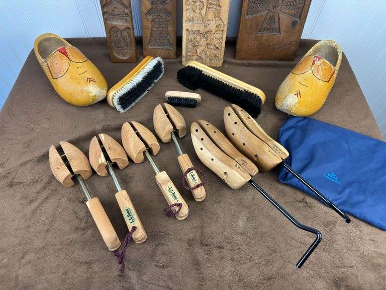 Dutch wood cookie boards, shoes, wood shoe stretchers