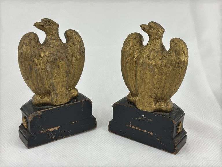 Pair of wooden 7.5” Eagle bookends