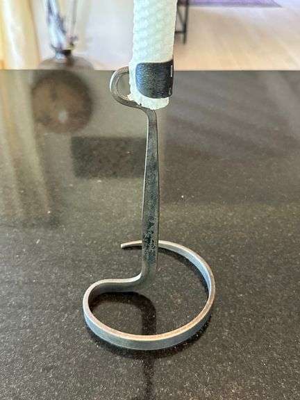 Pair of Hand-Forged Iron Candle Holders