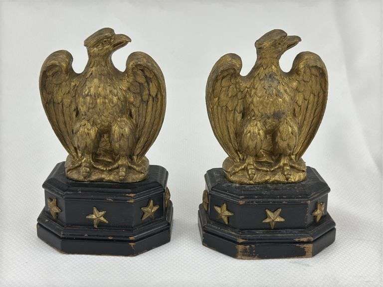 Pair of wooden 7.5” Eagle bookends