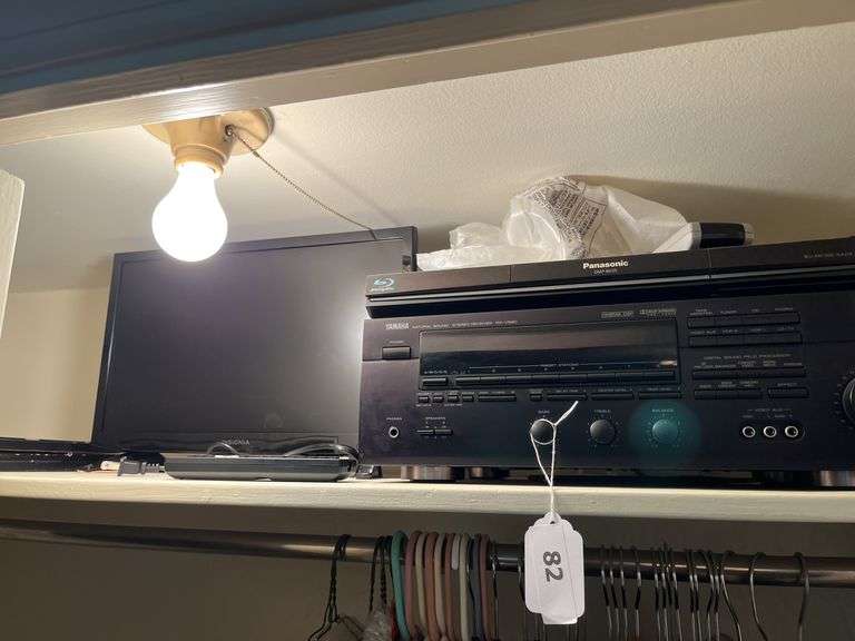 Yamaha stereo receiver, Panasonic blue ray, Insignia TV