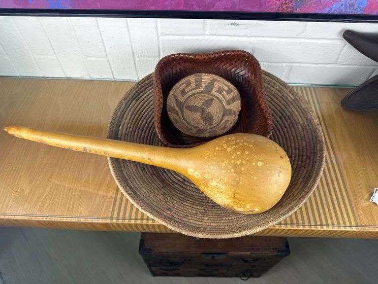 Collection of Handwoven Baskets - Excludes gourd image