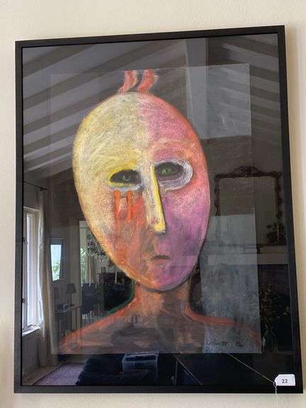 Carole Laroche original pastel, matted and framed, signed 91’, 40"w x 52”h