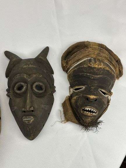 Antique African Masks, Collection of Four