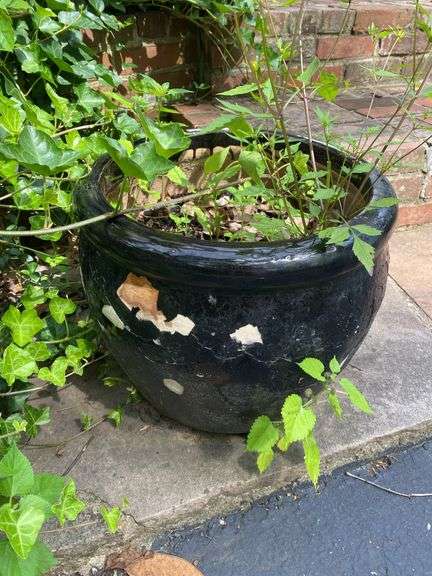 Pair of ceramics pots, 15”d x 13”h, (heavy items, must have your own help to load)