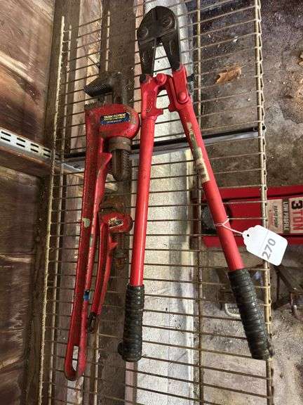 Bolt cutters, 2 adjustable wrenches image
