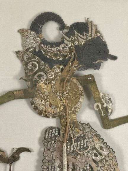 Framed Javanese Wayang Kulit Shadow Puppet