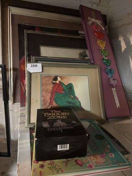 Lots of matted prints in frames. Various sizes. In basement