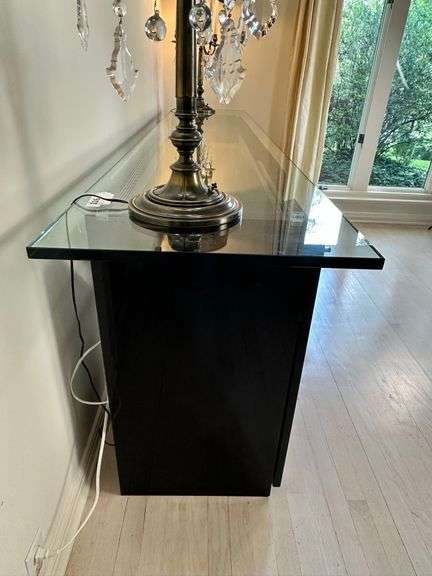 Roche Bobois by Luigi Gorgoni Modernist Black Lacquer and Glass buffet/server
