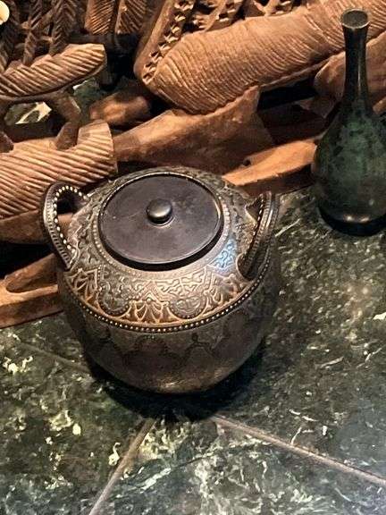 African carved animal sculptures. covered pottery jar, vase, misc