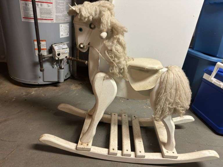 White Childs rocking horse