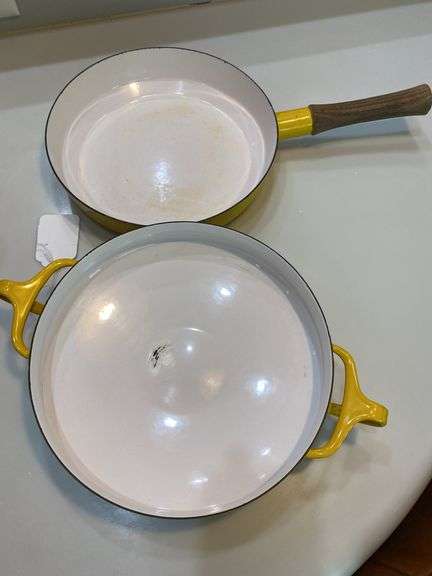 DANSK yellow cook set, skillet, pan, pot