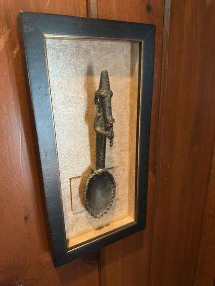 2 framed African ceremonial sculptures 7.5” x 15.5”