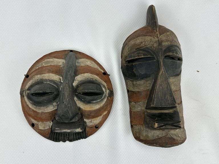 Group of Five Carved Tribal-Style Masks
