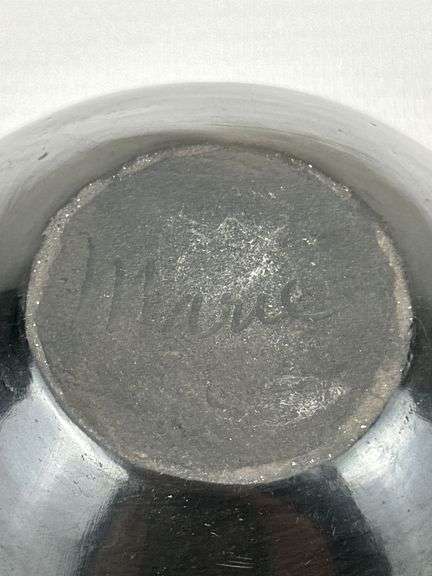 Signed Maria Martinez Blackware Pottery Bowl