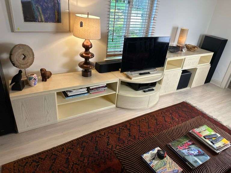 Roche Bobois Modular White Oak Media Console