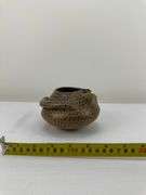Handmade Pottery Bowl with Coiled Serpent Motif