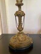 Pair of 24” brass base table lamps