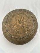 Peruvian Hand-Etched Gourd Vessel with Lid