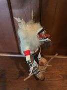 Pair of 11” signed White Wolfman Kachina Dolls