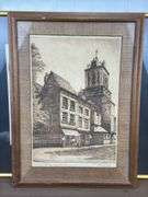 Framed prints, Windsor castle, street drawing, 6 sailboat pictures