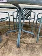 Vintage Brown Jordan Outdoor round table and 4 chairs, 47”d x 25”h, (heavy items, must have your own help to load)