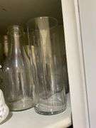 Glass vases and bottles, coffee filters, coffee, tea