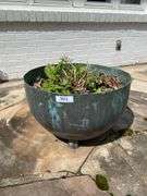 2 copper planters 21”d x 14.5”h (heavy items, must have your own help to load)
