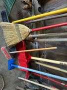 Misc yard hand tools, rakes, shovels