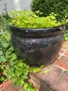 Pair of large ceramic pots, 20”d x 16”h, (heavy items, must have your own help to load)