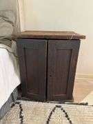 Vintage side table with 3 shelves  17 1/2”d x 23” w X 28” h. Very heavy. Contents not included
