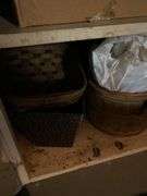 Contents of 5 doors, books, planters, metal box, VHS tapes, miscellaneous (in basement)