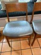 Pair of padded leather seat chairs