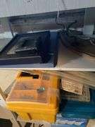 5 shelves, hardware, lights and bulbs, baskets, picture frames, miscellaneous (in basement)