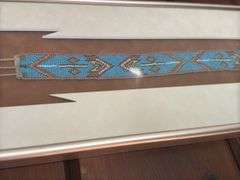 Native American beaded belt in frame