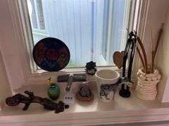 Knick knacks in window sill