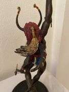 Spirit of the Grizzly Bear 17” cast iron Native American warrior by Franklin Mint artist R. F. Murphy
