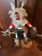 Pair of 11” signed White Wolfman Kachina Dolls