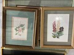 4 fruit and 6 rose framed prints