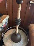 Table lamp with burlap shade 29”
