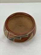Southwestern Pueblo Pottery Bowl with Geometric Polychrome Design
