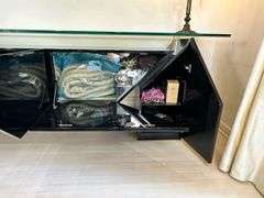 Roche Bobois by Luigi Gorgoni Modernist Black Lacquer and Glass buffet/server