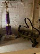 5 shelves, hardware, lights and bulbs, baskets, picture frames, miscellaneous (in basement)